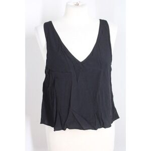 Wilfred Aritzia M Black Open Tie Back V-Neck Sleeveless Tank Top